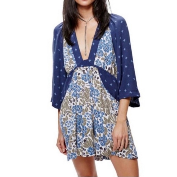 Free People Talulla Printed Mini Dress size Medium - Picture 4 of 8